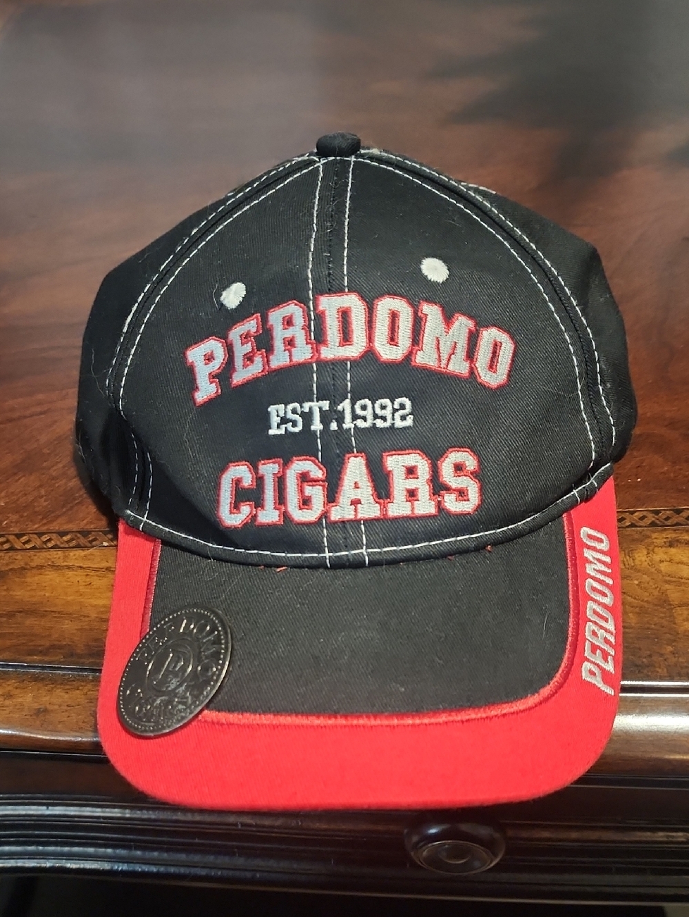 Perdomo Cigars Black & Red Logo Baseball Cap